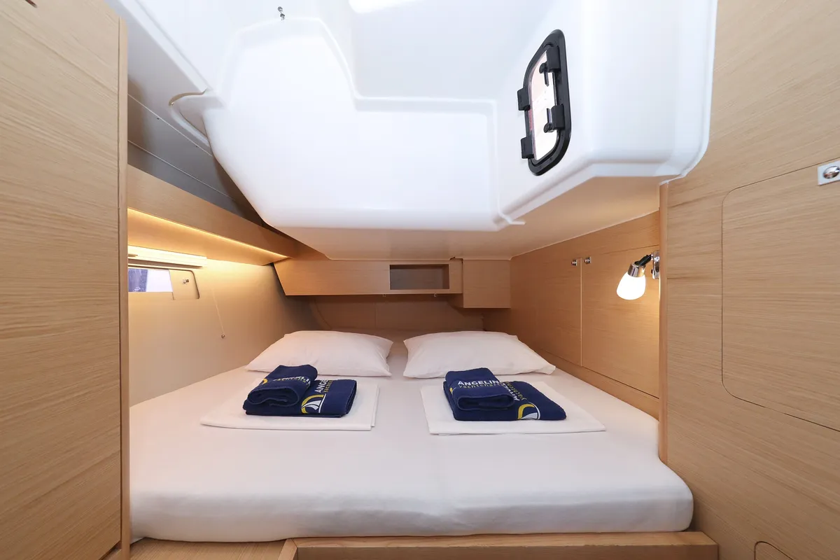 Cabin on Seeadler, a Dufour 430 sailboat at Grad Vodice, Croatia