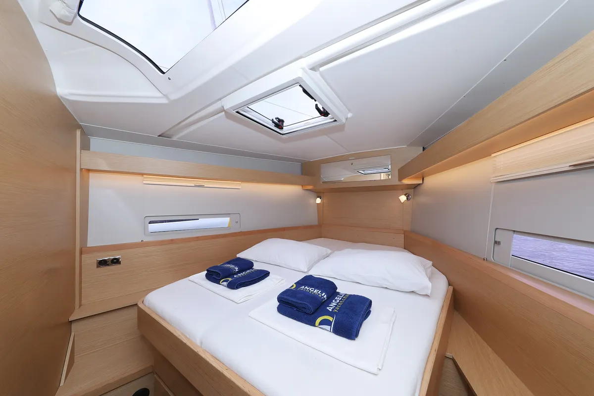 Cabin on Seeadler, a Dufour 430 sailboat at Grad Vodice, Croatia