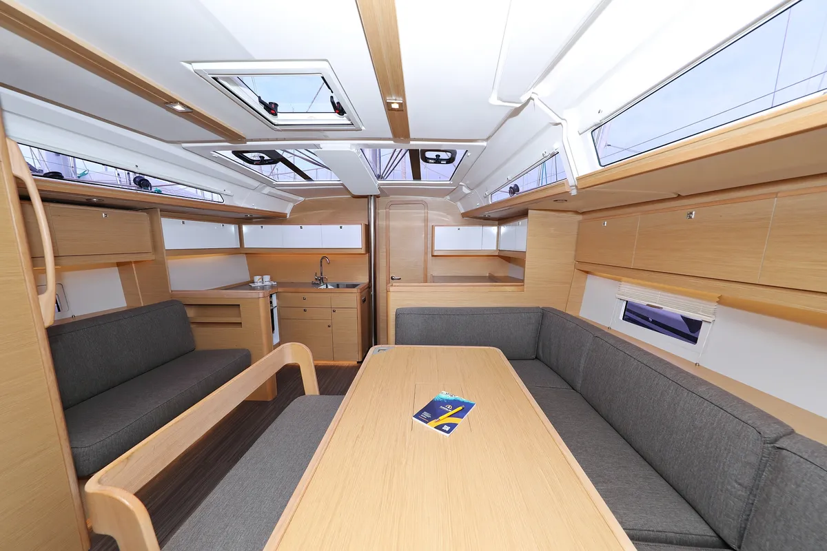 Salon of Seeadler, a Dufour 430 sailboat at Grad Vodice, Croatia