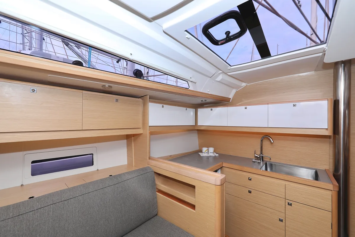 Galley of Seeadler, a Dufour 430 sailboat at Grad Vodice, Croatia