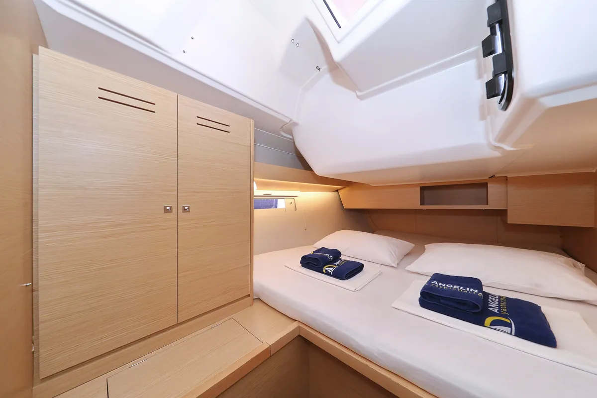 Cabin on Seeadler, a Dufour 430 sailboat at Grad Vodice, Croatia