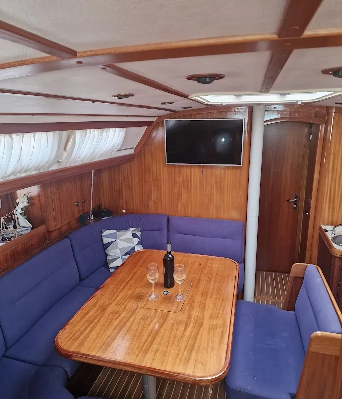 Salon of Maslina, a Elan 45 sailboat at Split, Croatia