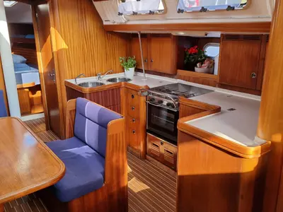 Galley of Maslina, a Elan 45 sailboat at Split, Croatia