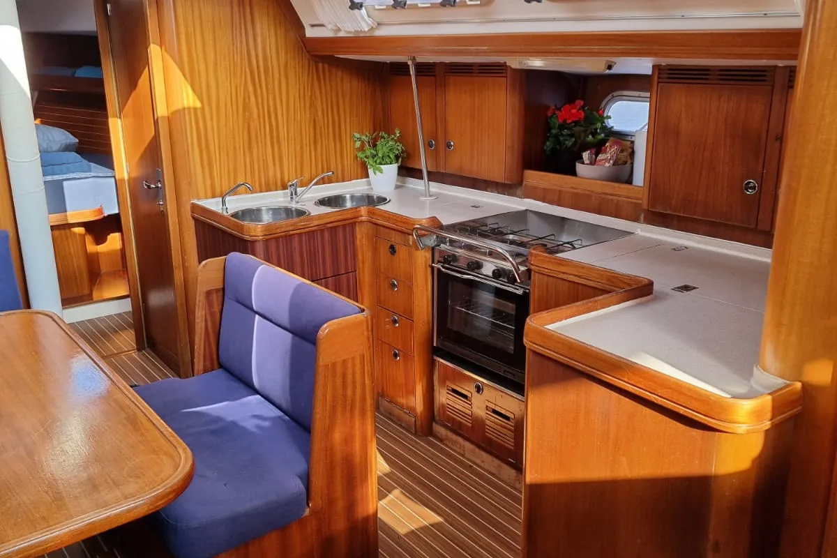 Galley of Maslina, a Elan 45 sailboat at Split, Croatia