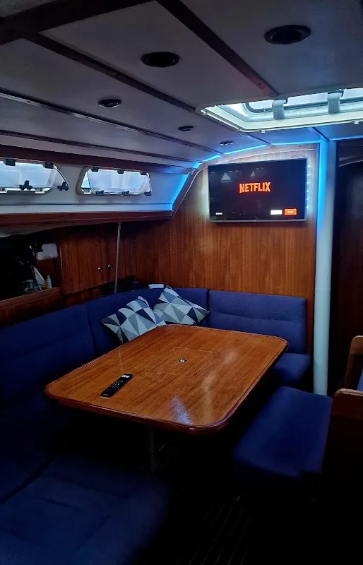 Salon of Maslina, a Elan 45 sailboat at Split, Croatia