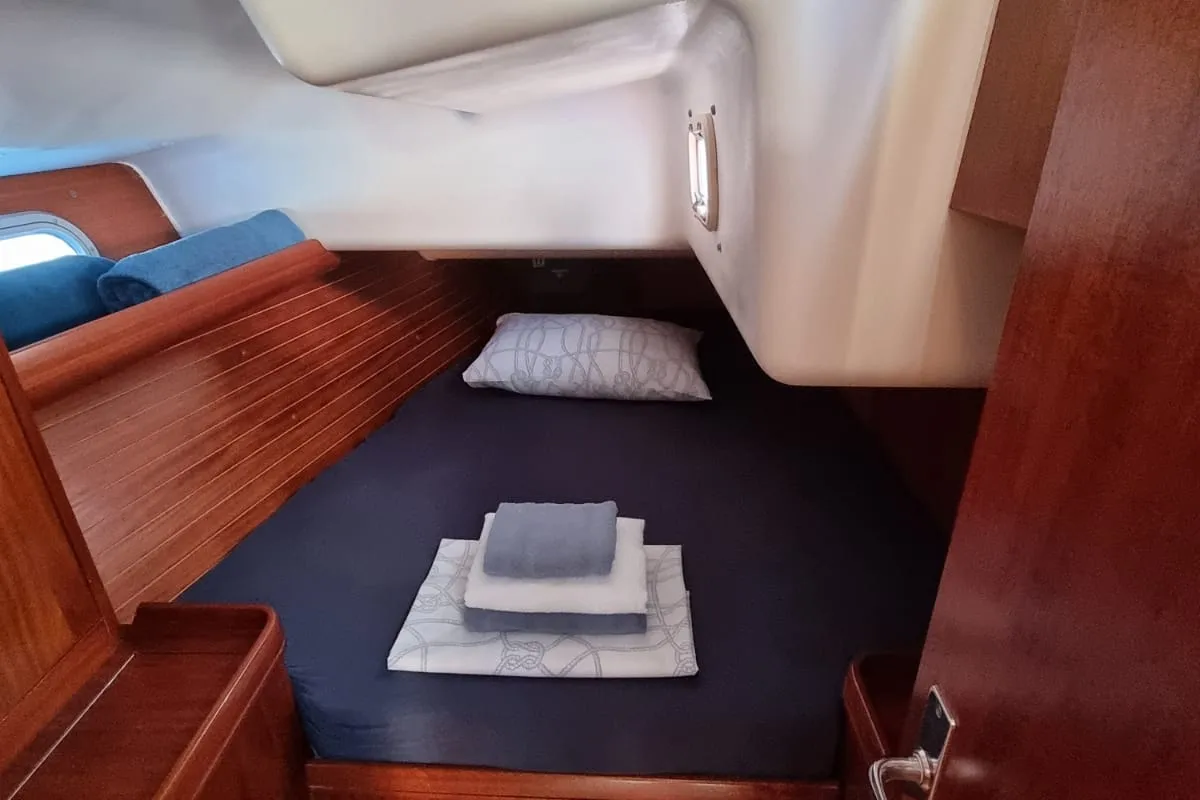 Cabin on Maslina, a Elan 45 sailboat at Split, Croatia