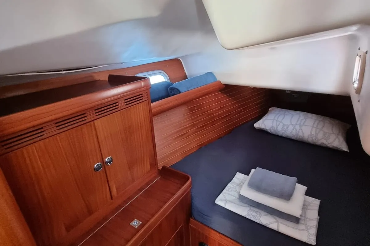 Cabin on Maslina, a Elan 45 sailboat at Split, Croatia