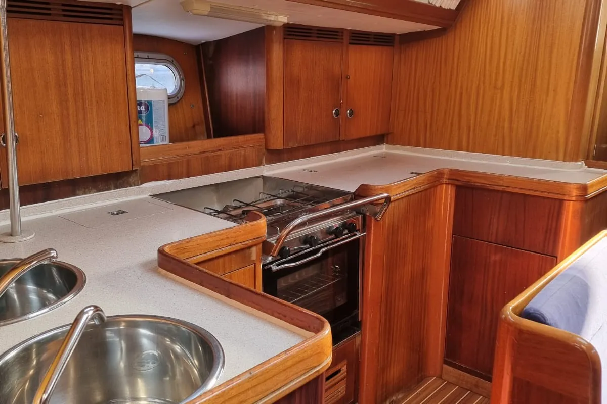 Galley of Maslina, a Elan 45 sailboat at Split, Croatia