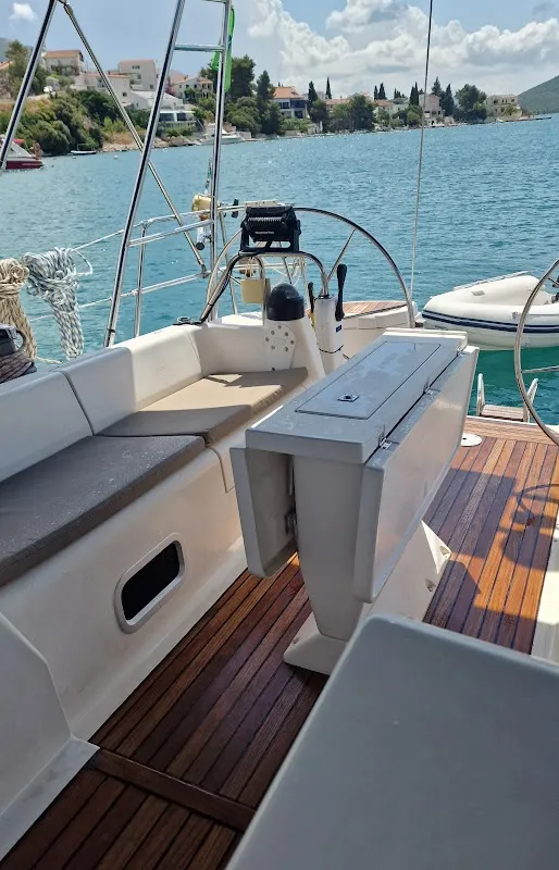 Deck of Maslina, a Elan 45 sailboat at Split, Croatia