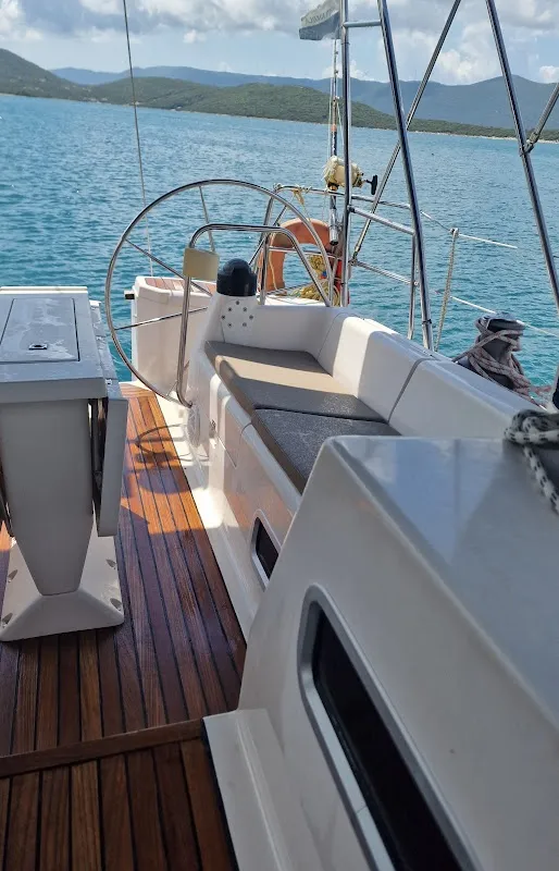 Deck of Maslina, a Elan 45 sailboat at Split, Croatia