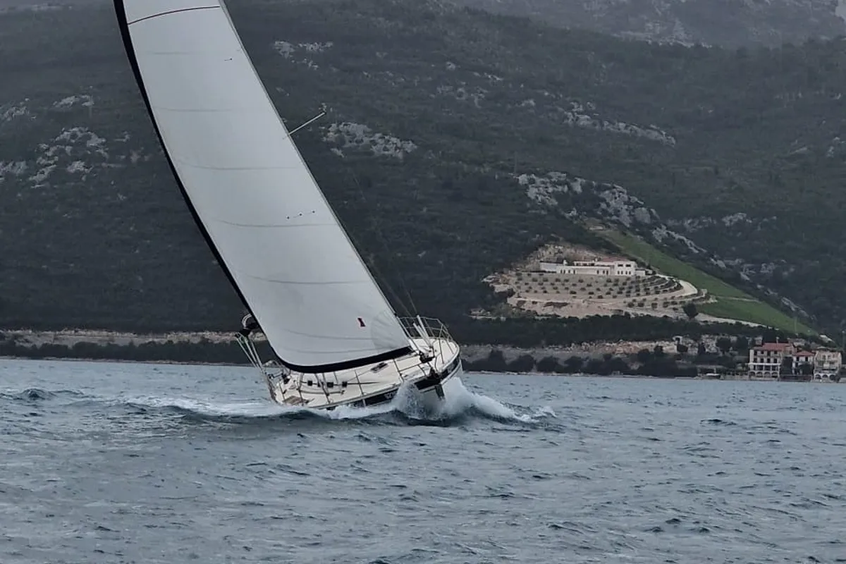 Exterior view of Maslina, a Elan 45 sailboat at Split, Croatia