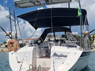 Deck of Maslina, a Elan 45 sailboat at Split, Croatia