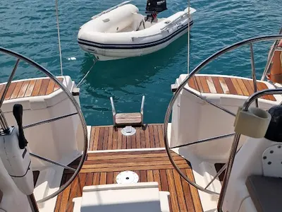 Cockpit of Maslina, a Elan 45 sailboat at Split, Croatia