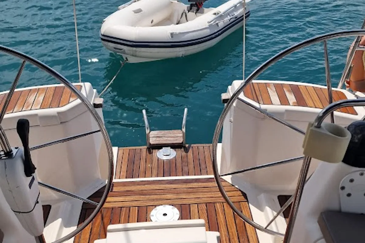 Cockpit of Maslina, a Elan 45 sailboat at Split, Croatia