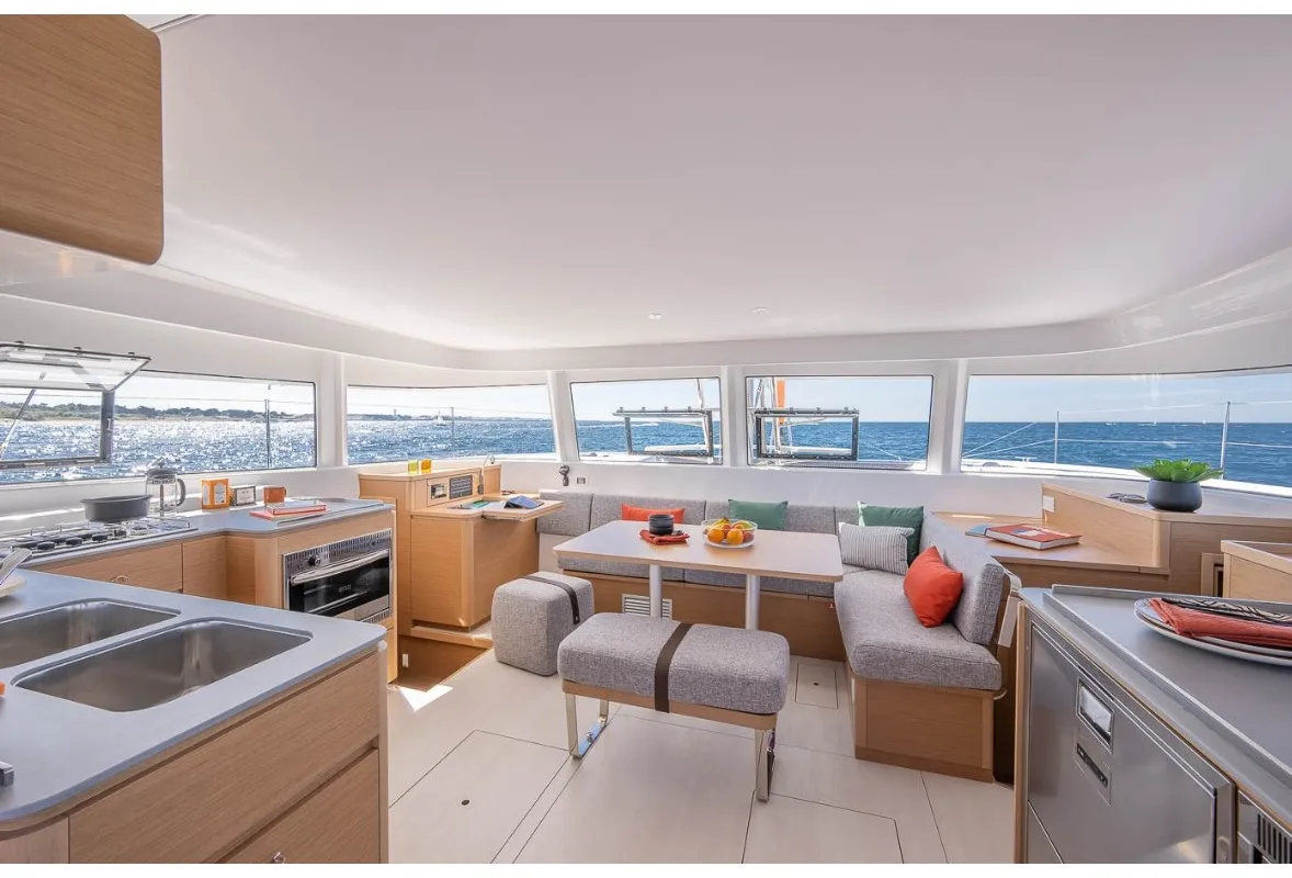 Salon of Comfort, a Excess 14 catamaran at Grimaud, France