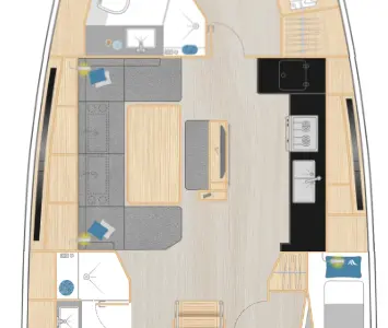 Floor plan of Eponyme, a Hanse 460 sailboat at Marseille, France