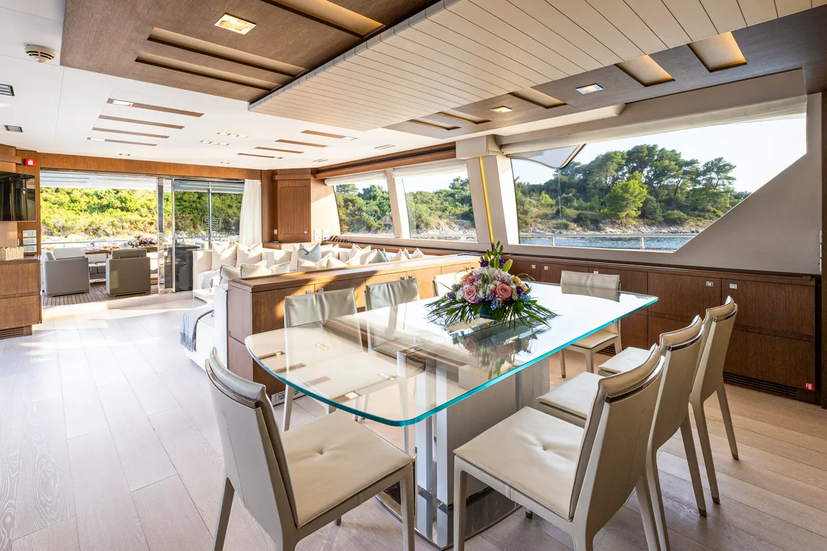 Salon of Morning Star, a Gulet Motoryacht motor yacht at Općina Rogoznica, Croatia
