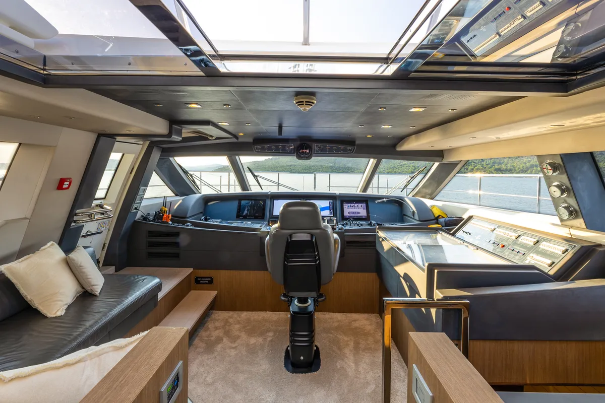 Cockpit of Morning Star, a Gulet Motoryacht motor yacht at Općina Rogoznica, Croatia