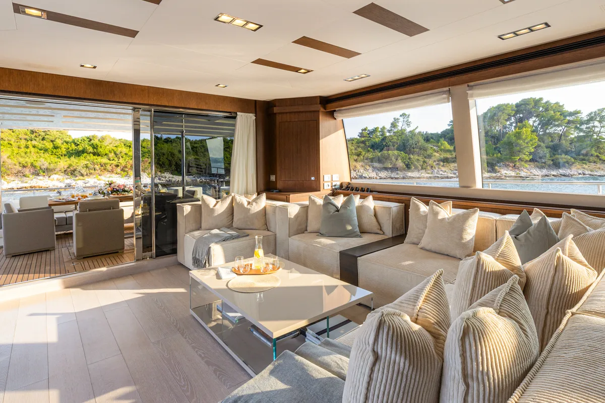 Salon of Morning Star, a Gulet Motoryacht motor yacht at Općina Rogoznica, Croatia