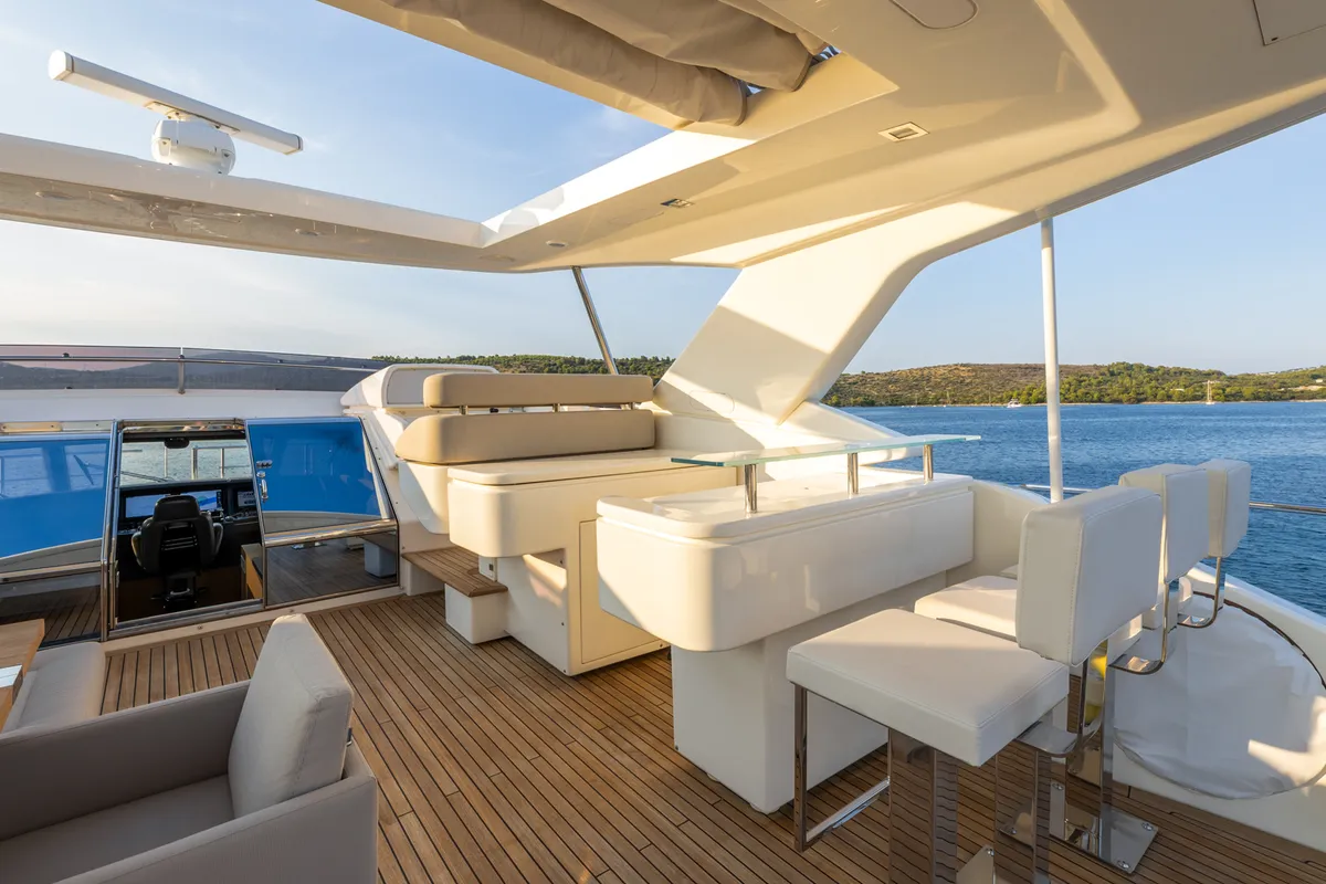Deck of Morning Star, a Gulet Motoryacht motor yacht at Općina Rogoznica, Croatia