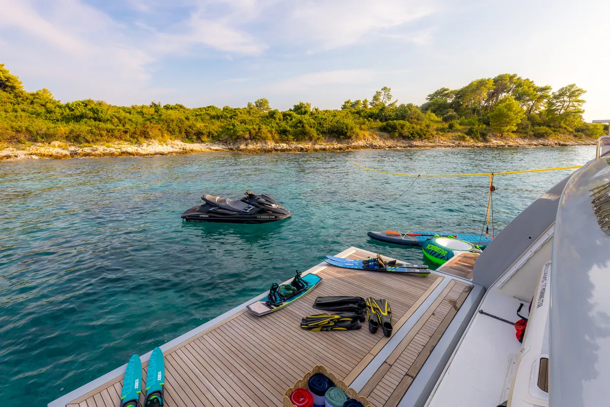 Deck of Morning Star, a Gulet Motoryacht motor yacht at Općina Rogoznica, Croatia