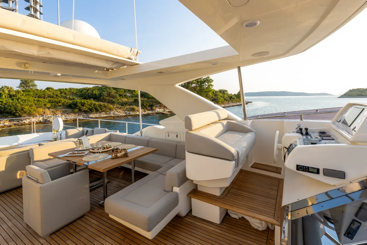 Deck of Morning Star, a Gulet Motoryacht motor yacht at Općina Rogoznica, Croatia