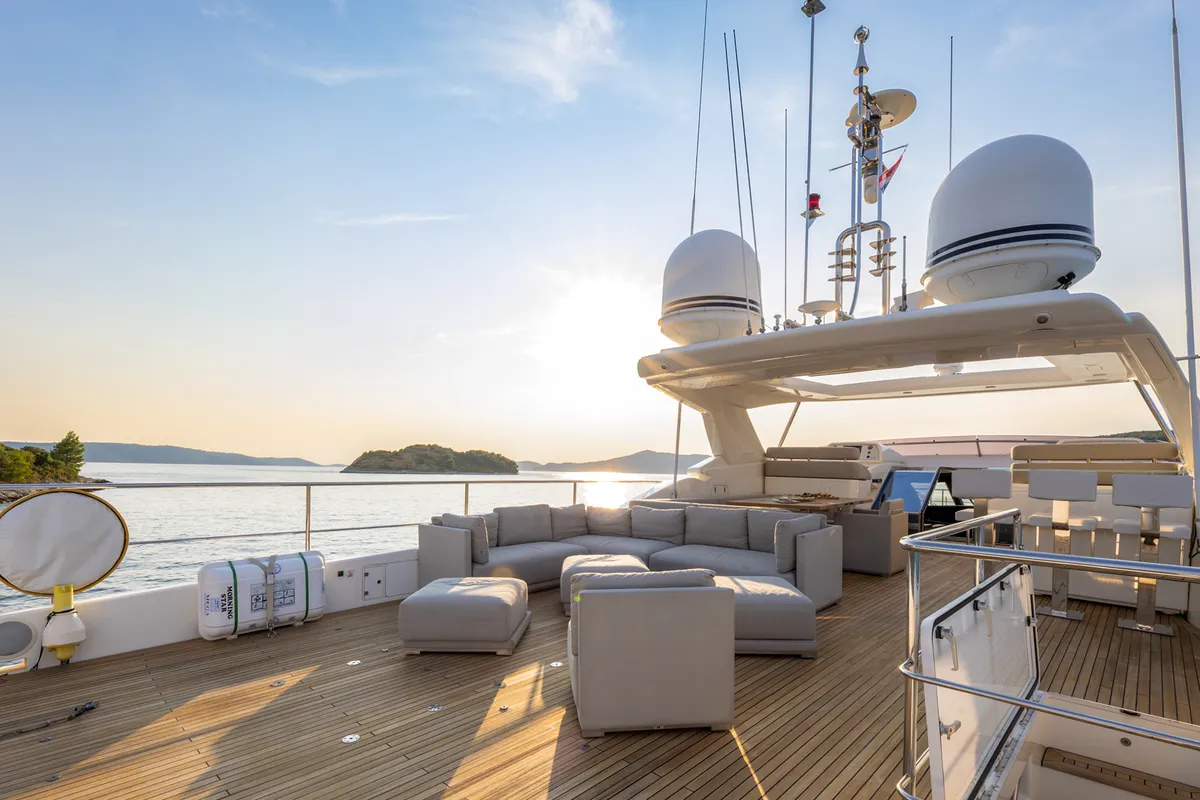 Deck of Morning Star, a Gulet Motoryacht motor yacht at Općina Rogoznica, Croatia