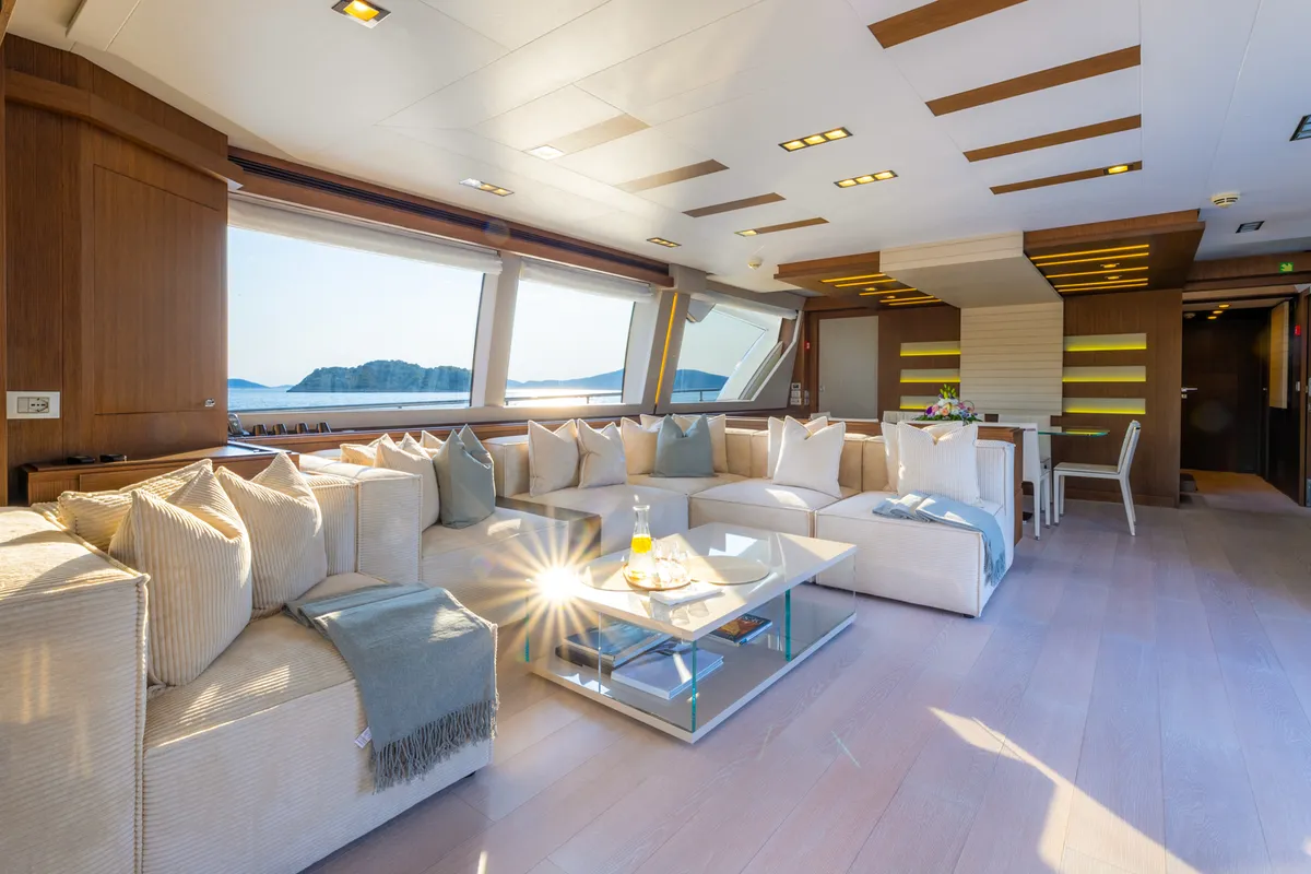 Salon of Morning Star, a Gulet Motoryacht motor yacht at Općina Rogoznica, Croatia