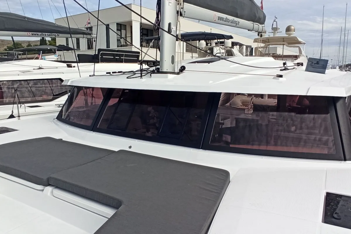 Deck of Magic Summer, a Fountaine Pajot Astréa 42 catamaran at Seget Donji, Croatia