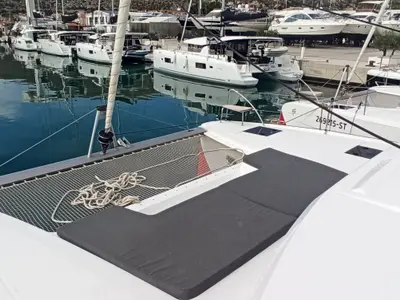 Deck of Magic Summer, a Fountaine Pajot Astréa 42 catamaran at Seget Donji, Croatia