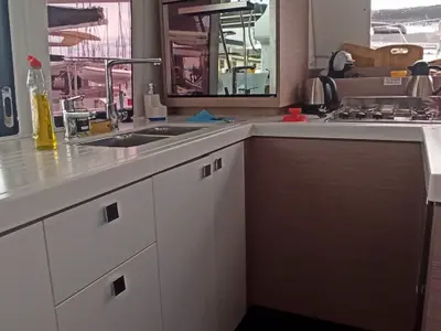 Galley of Magic Summer, a Fountaine Pajot Astréa 42 catamaran at Seget Donji, Croatia