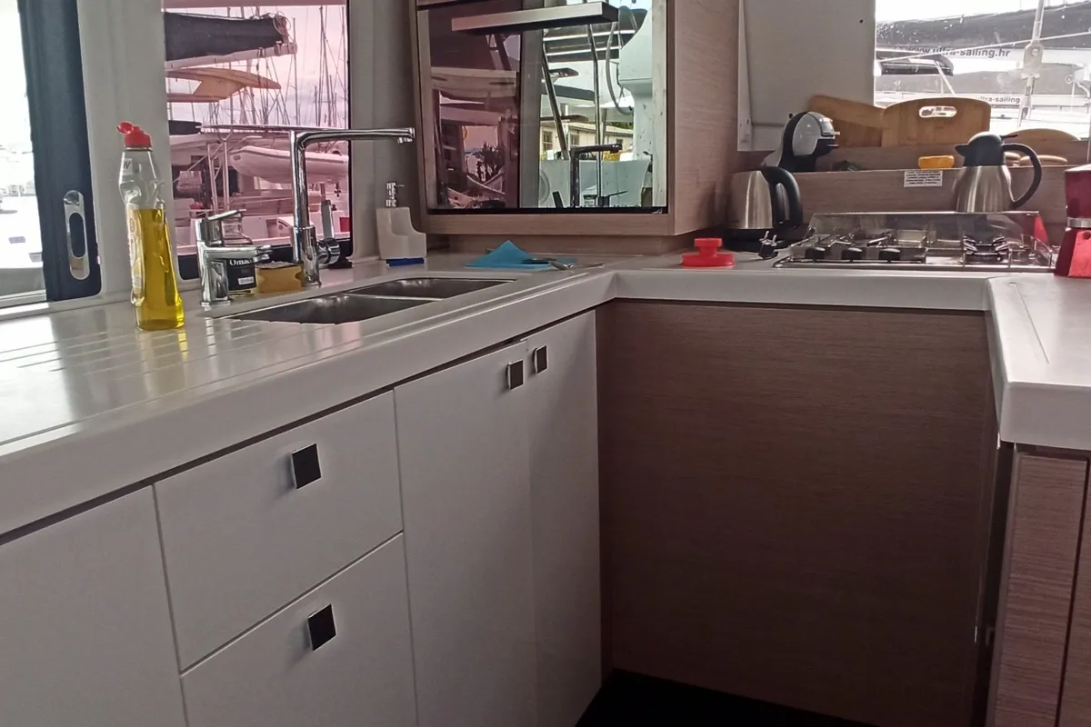 Galley of Magic Summer, a Fountaine Pajot Astréa 42 catamaran at Seget Donji, Croatia