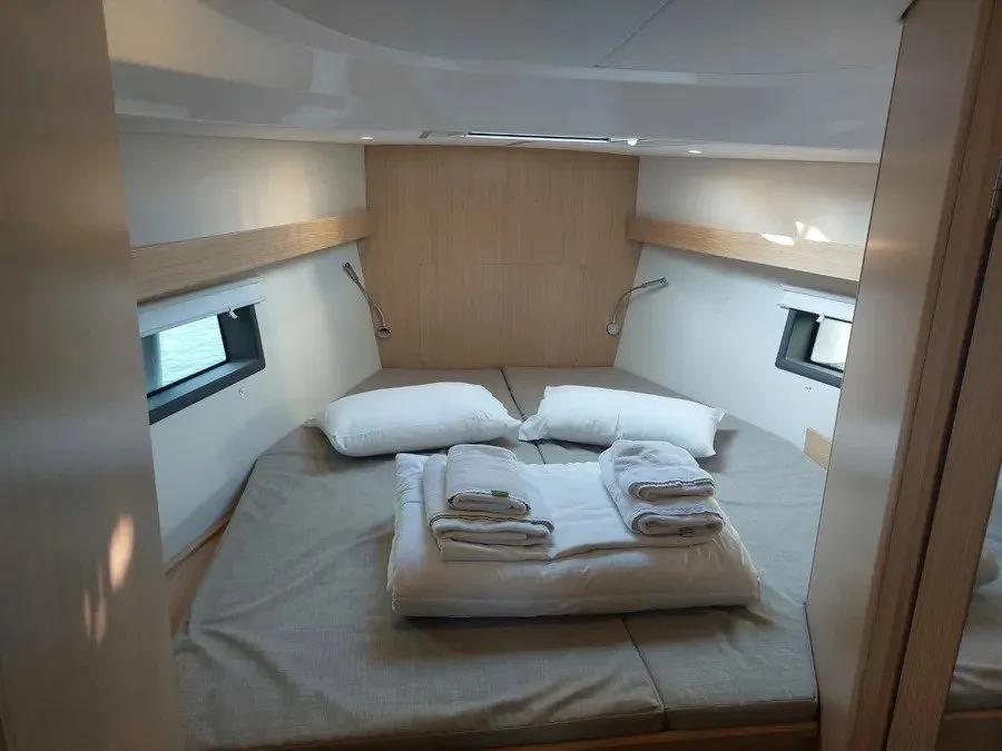 Cabin on Marabou, a Bavaria C42 sailboat at Lefkada, Greece