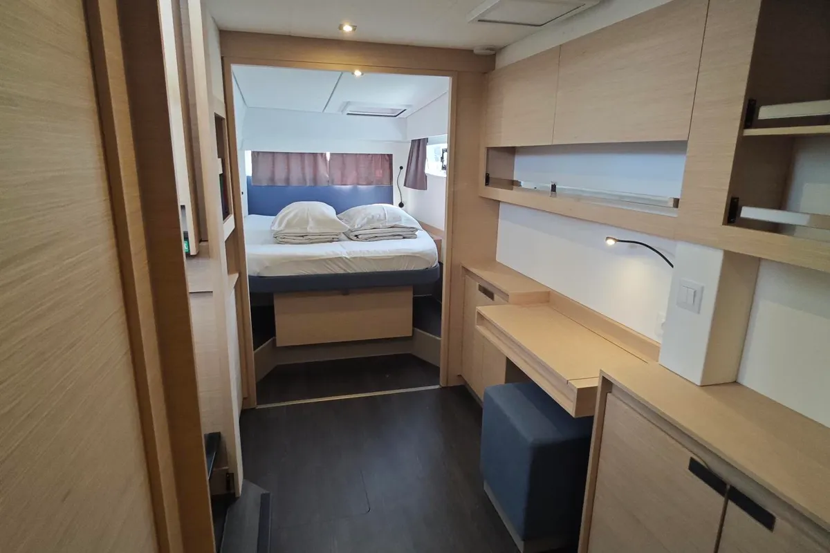 Cabin on Caramita, a Fountaine Pajot Elba 45 catamaran at Punat, Croatia