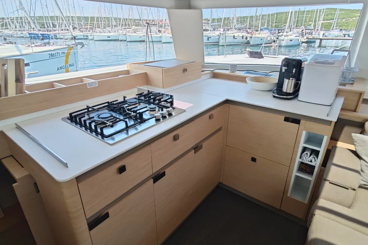 Galley of Caramita, a Fountaine Pajot Elba 45 catamaran at Punat, Croatia