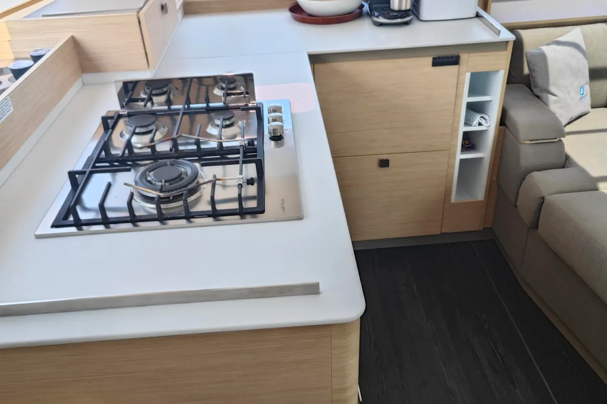 Galley of Caramita, a Fountaine Pajot Elba 45 catamaran at Punat, Croatia