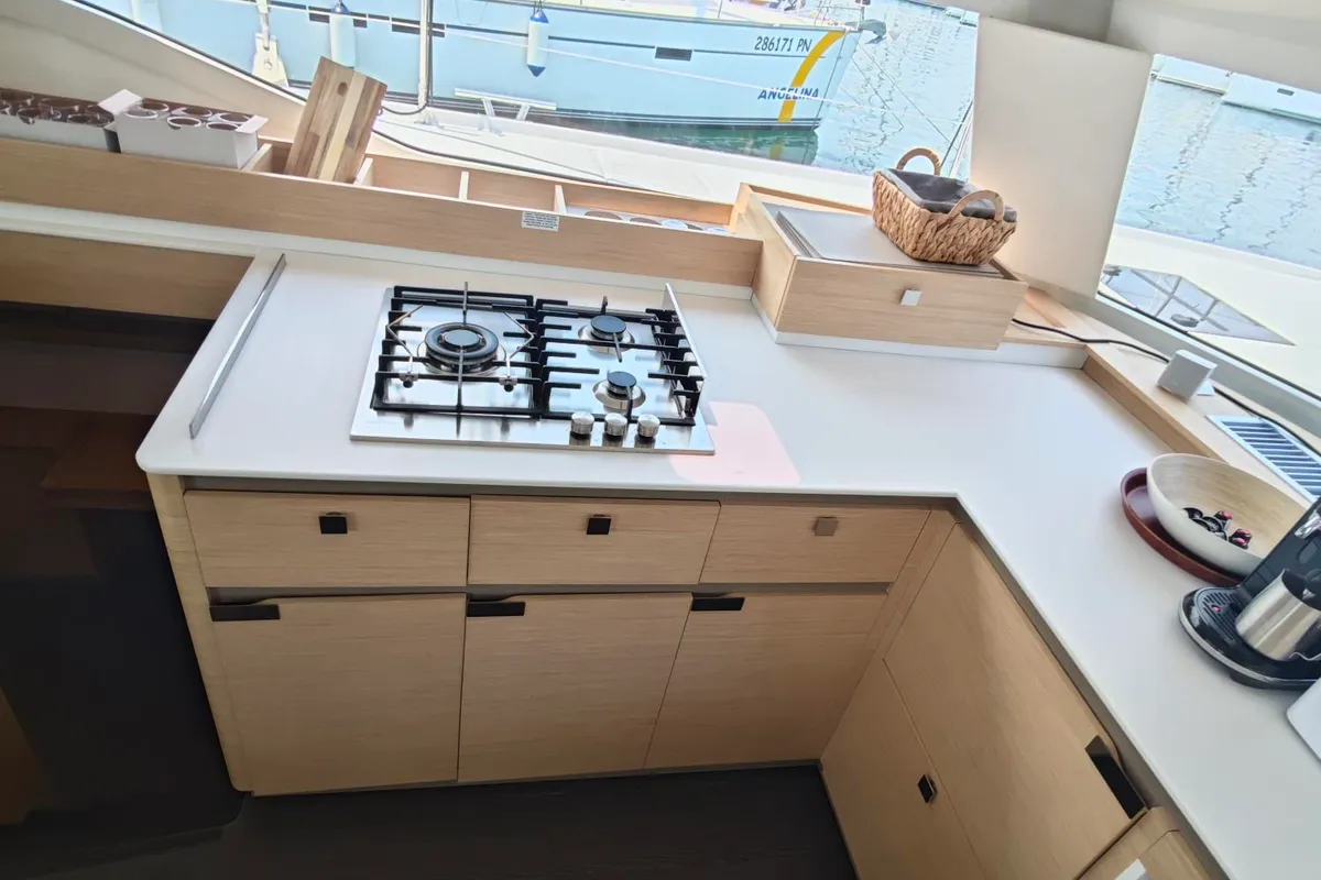 Galley of Caramita, a Fountaine Pajot Elba 45 catamaran at Punat, Croatia