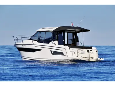 Exterior view of Bepo, a Jeanneau Merry Fisher 895 motorboat at Zadar, Croatia