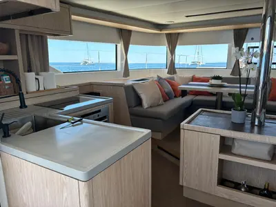 Galley of Patagonia, a Lagoon 50 catamaran at Ibiza, Spain