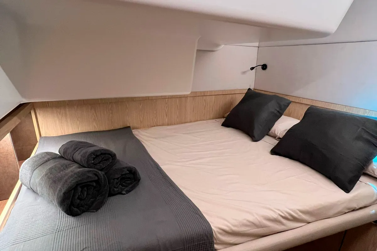 Cabin on Patagonia, a Lagoon 50 catamaran at Ibiza, Spain