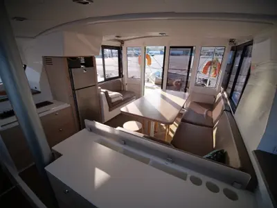 Salon of Double Kiss, a Bali 4.1 catamaran at Svoronata, Greece