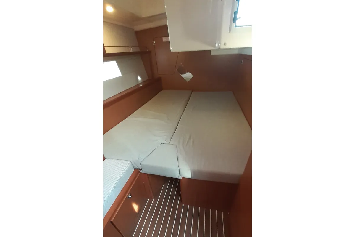 Cabin on MARIA, a Bavaria C45 sailboat at Olbia, Italy