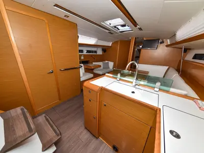 Galley of Pižulot, a Jeanneau Sun Odyssey 449 sailboat at Općina Sukošan, Croatia