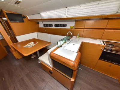 Galley of Pižulot, a Jeanneau Sun Odyssey 449 sailboat at Sukošan, Croatia