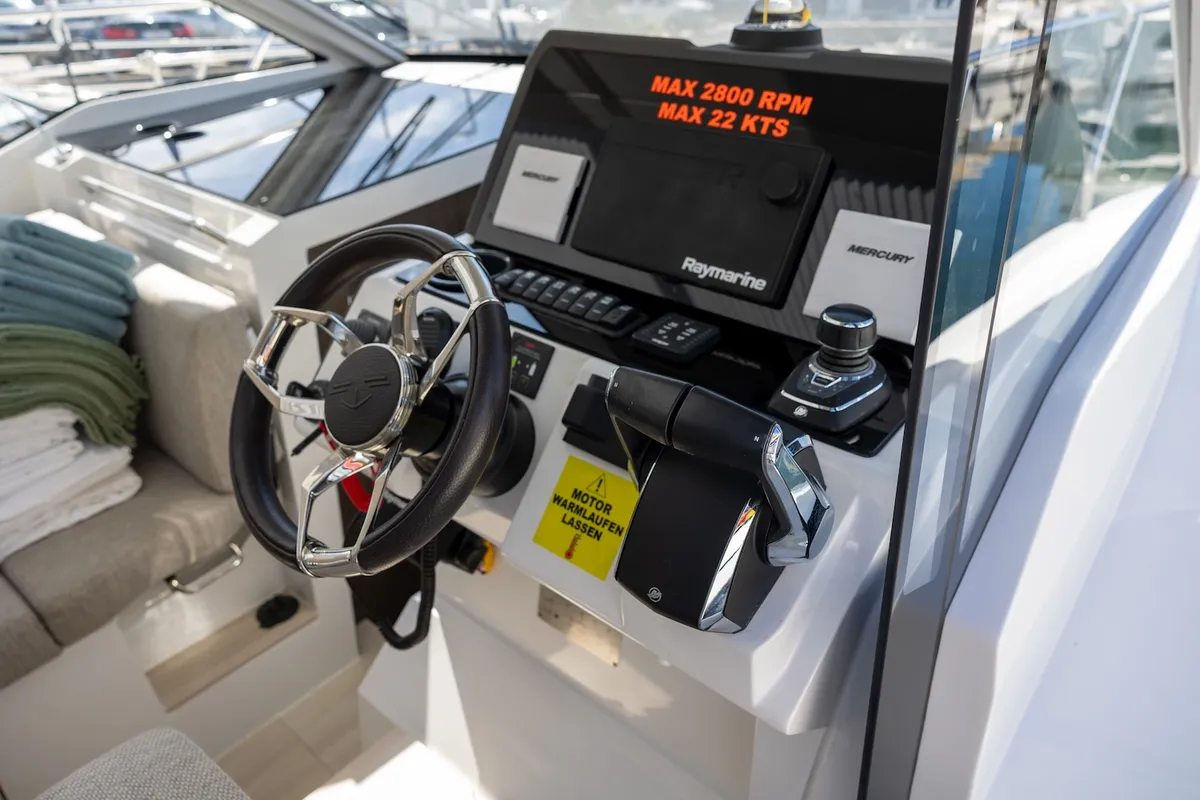 Min Maity, a Sealine C335 motorboat at Biograd na Moru, Croatia