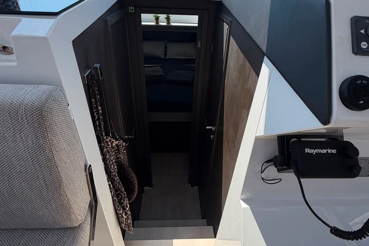 Min Maity, a Sealine C335 motorboat at Biograd na Moru, Croatia