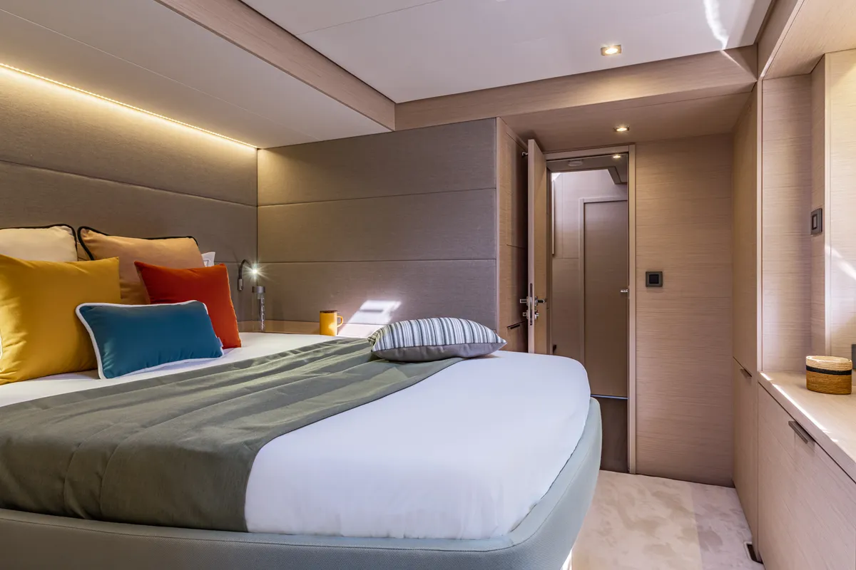 Cabin on SAILUXE - Sami, a Lagoon 55 catamaran at Olbia, Italy