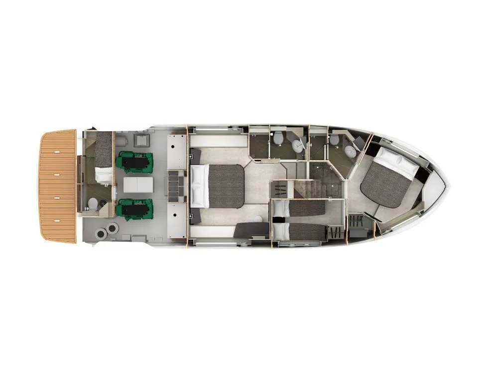 Floor plan of KAIROS, a Absolute Yachts Navetta 52 motorboat at Općina Rogoznica, Croatia