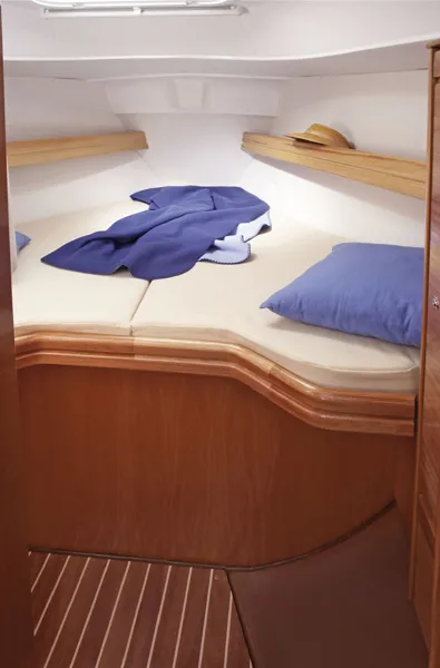 Cabin on ANA, a Bavaria 30 Cruiser sailboat at Grad Labin, Croatia