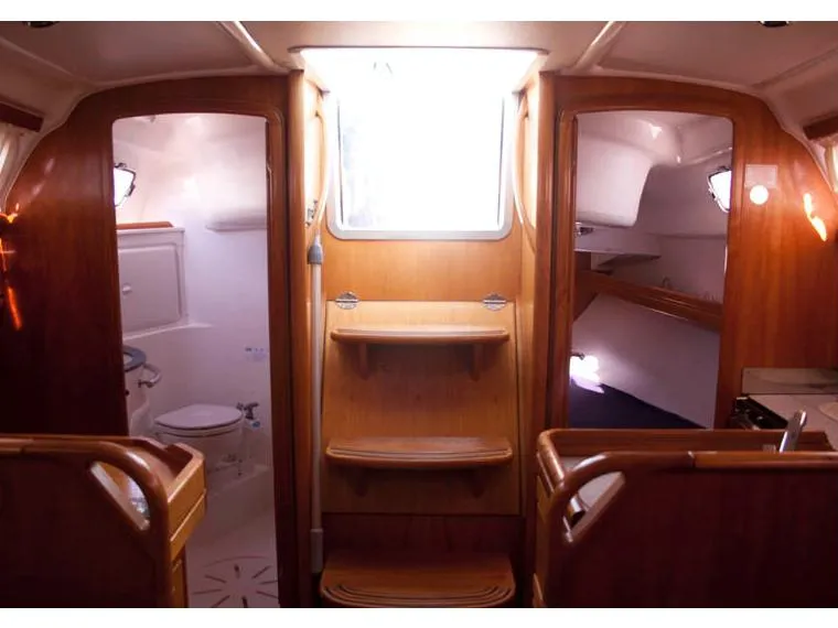 Salon of ANA, a Bavaria 30 Cruiser sailboat at Grad Labin, Croatia